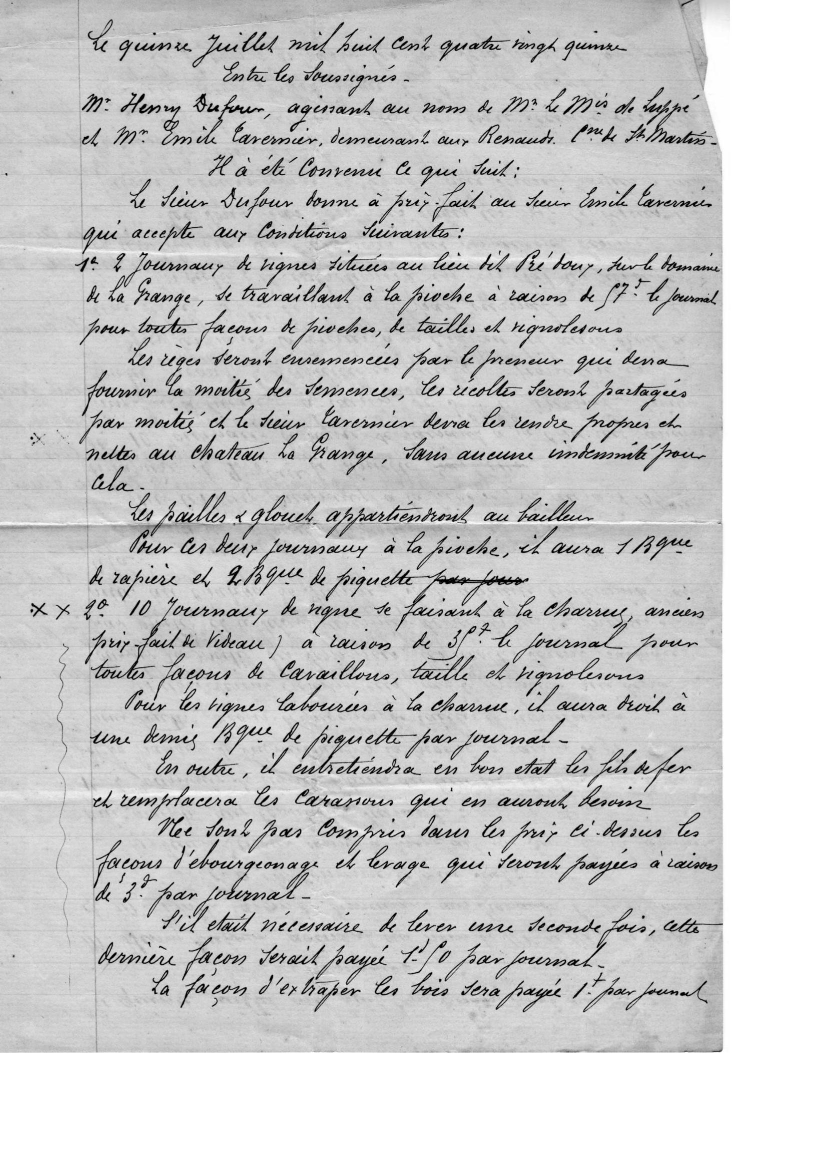 Contrat 1895 — page 1