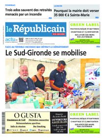Le Républicain Sud-Gironde, Une du jeudi 30 juillet 2026