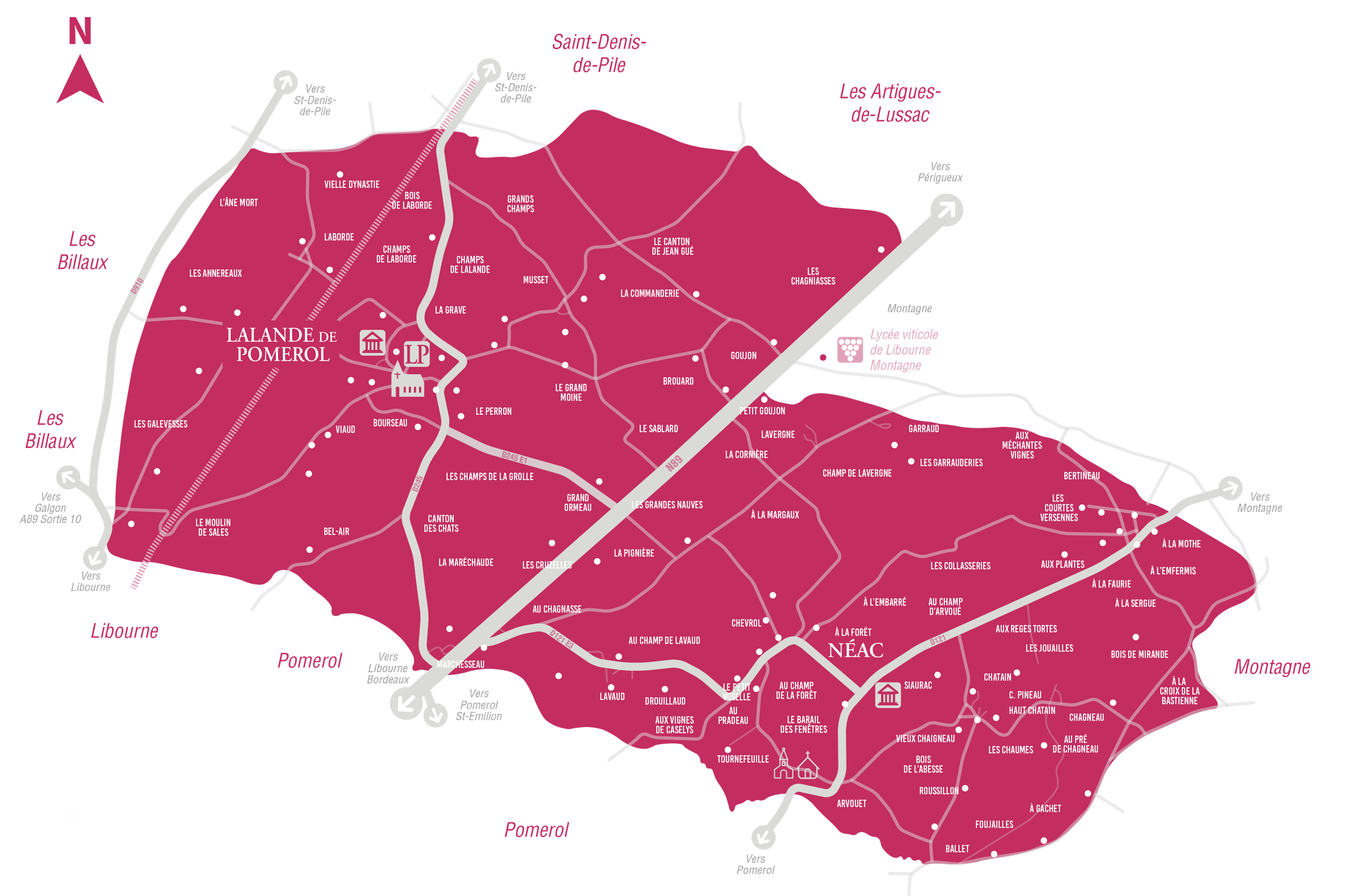 map lalande de pomerol