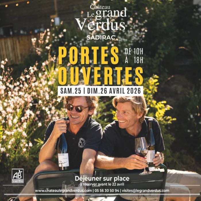 Journées portes ouvertes au Château Le Grand Verdus avec dégustation de vins et animations dans les vignes à Bordeaux