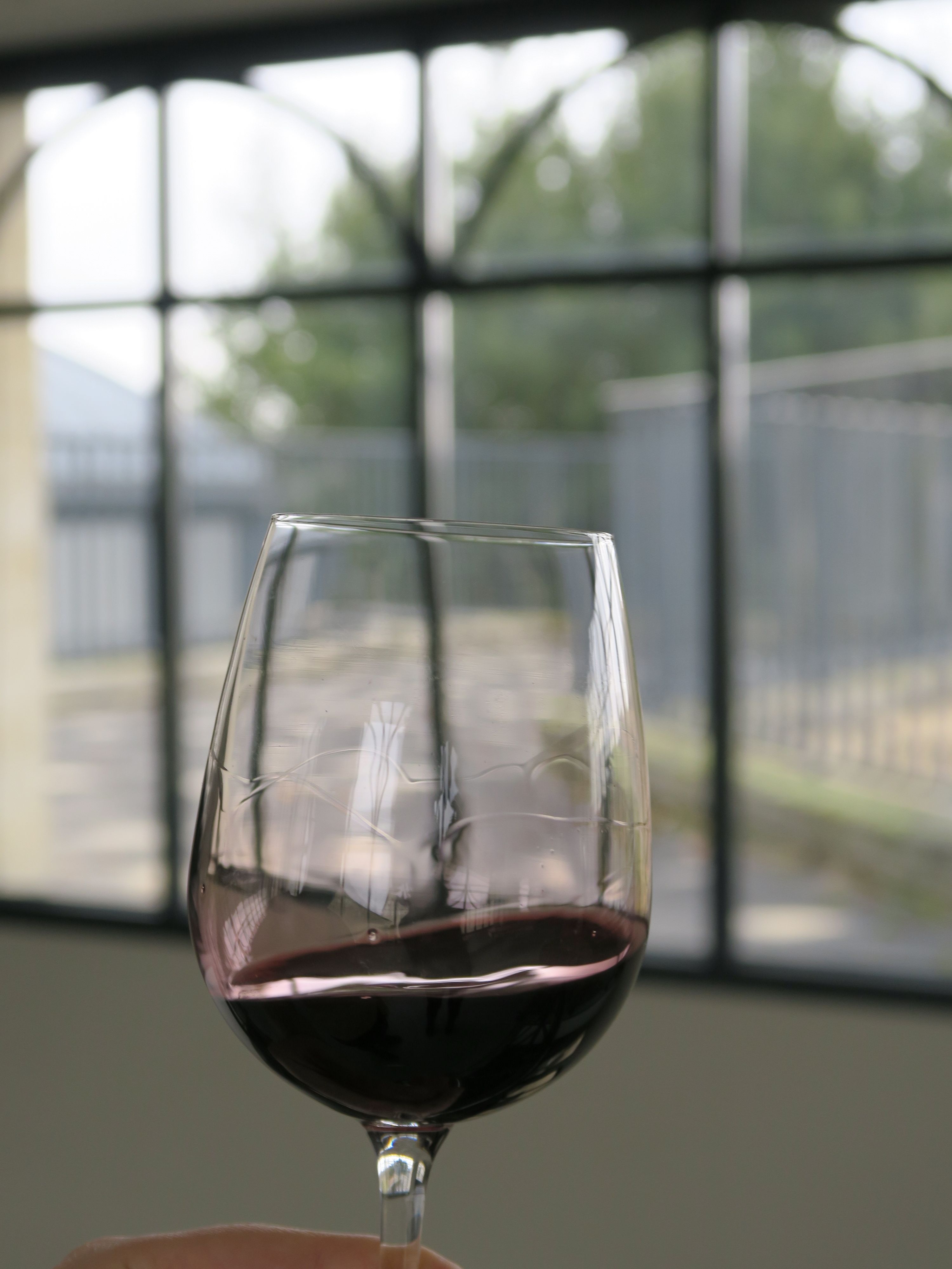 Larmes d’un vin rouge sur les parois d’un verre à pied