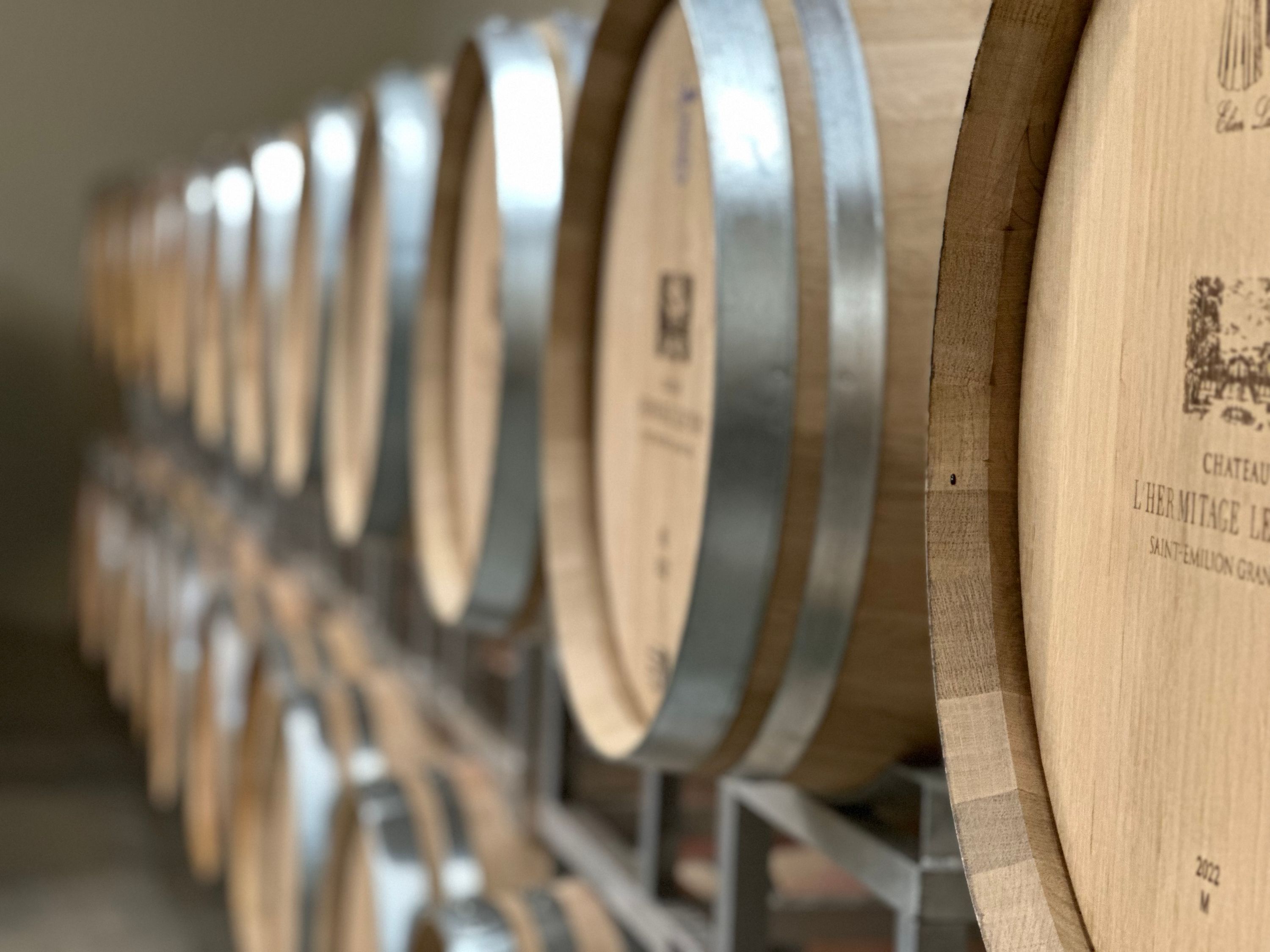 Wine cellar with barrels