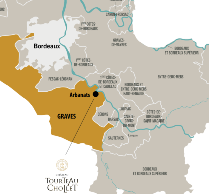 Carte situation Château Tourteau Chollet