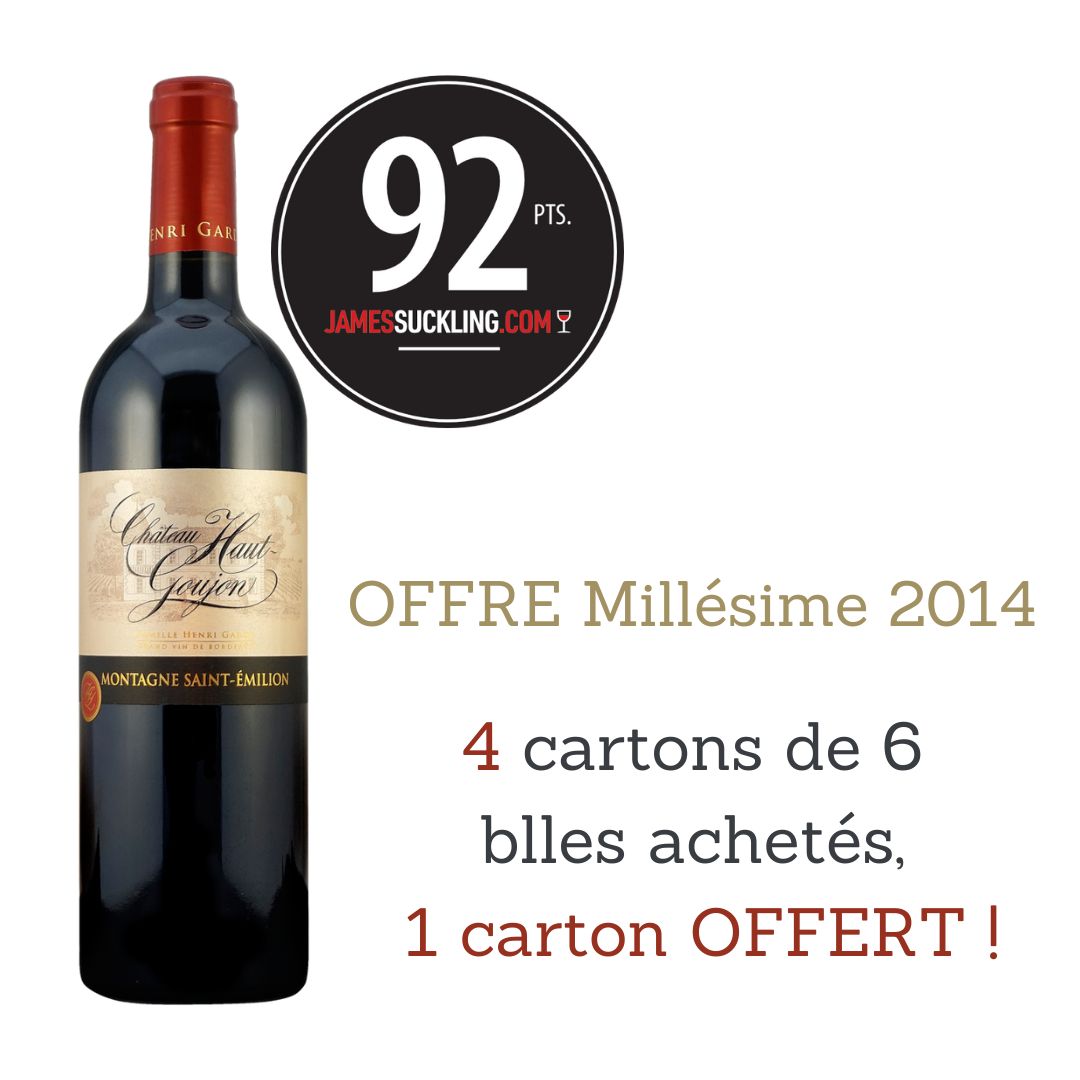Château Haut-Goujon, AOP Montagne Saint-Émilion, 2014 - Offre 4 Cartons