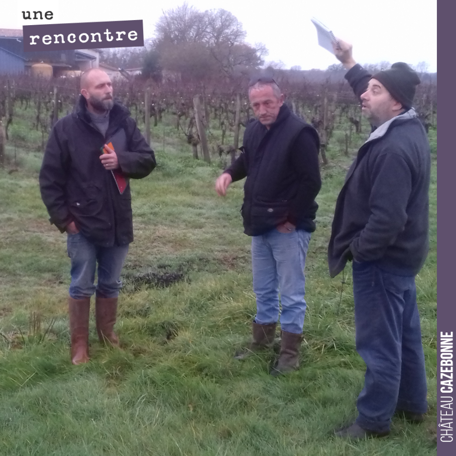 Today, we are touring the parcels to decide on the pruning strategy. Olivier does us the honour, as he does every year, of visiting from Margaux to share his expert advice.
It won't...