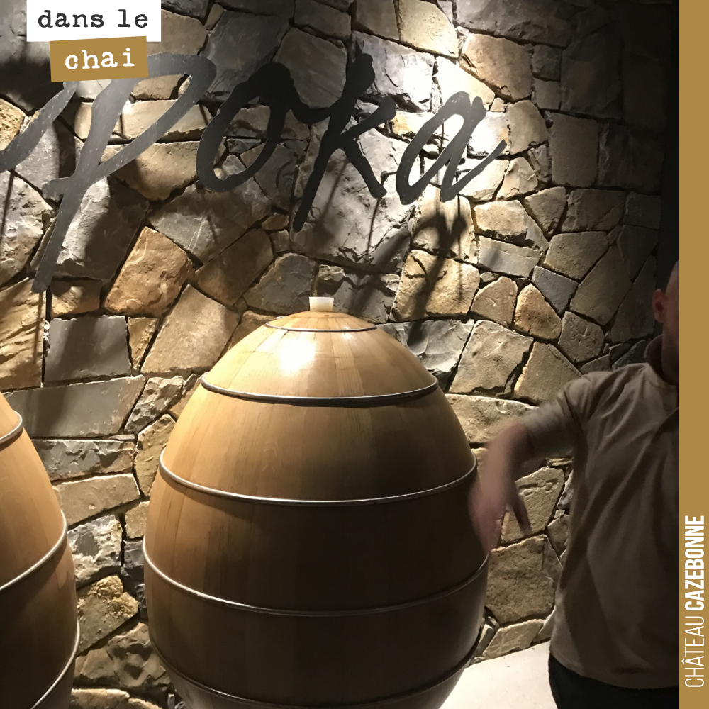 The oak egg, the invention of a Slovenian cooper, tested here for a prestigious cuvée (Opoka) from Marjan Simcic.