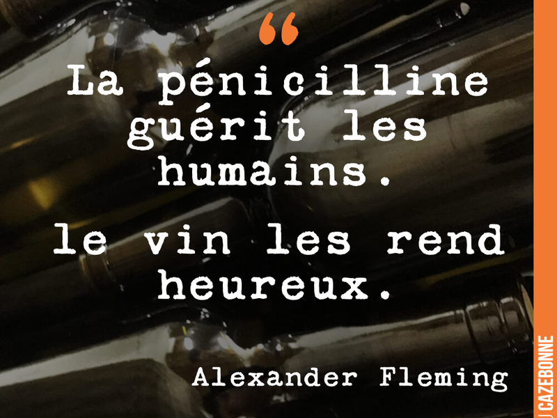 La pénicilline guérit les humains. le vin les rend heureux.
