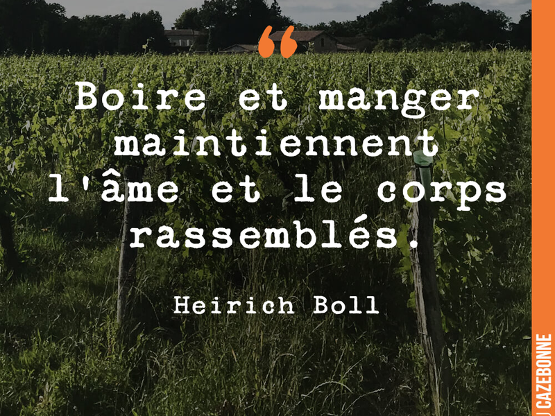 Boire et manger maintiennent l'âme et le corps rassemblés.