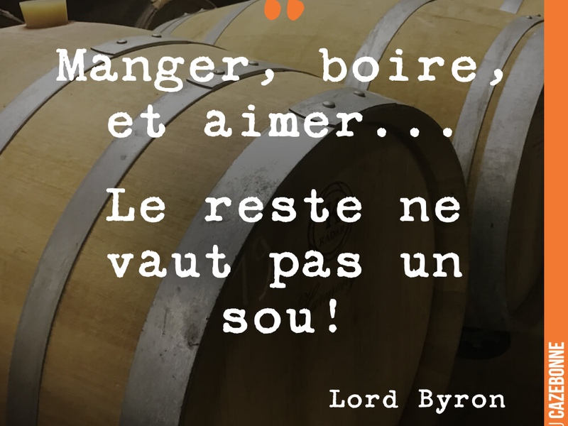 Manger, boire, et aimer... Le reste ne vaut pas un sou!