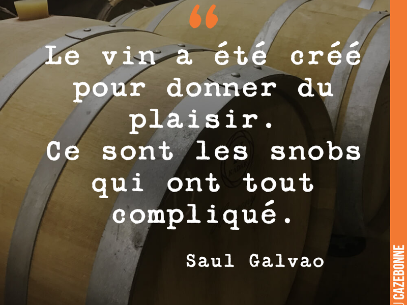 Le vin a été créé pour donner du plaisir. Ce sont les snobs qui ont tout compliqué.