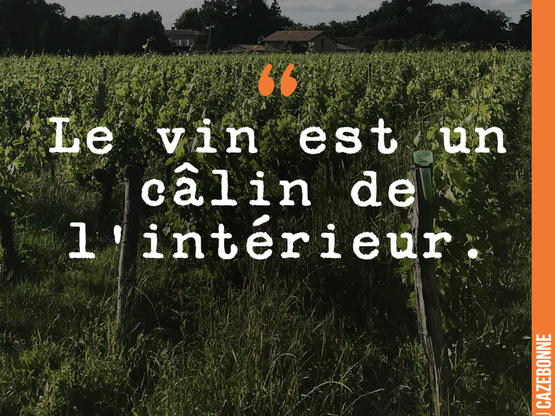 Le vin est un câlin de l'intérieur.