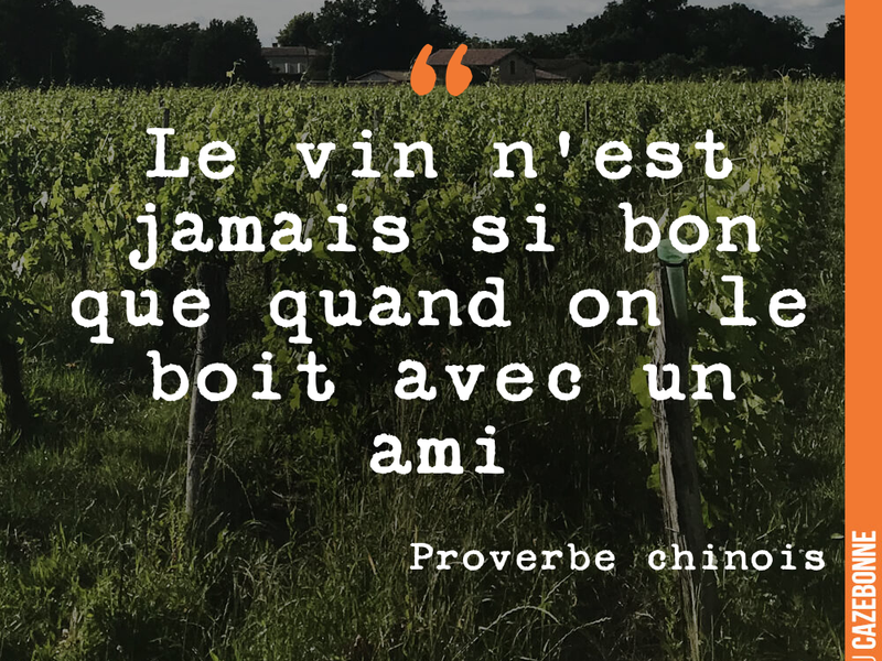 Le vin n'est jamais si bon que quand on le boit avec un ami