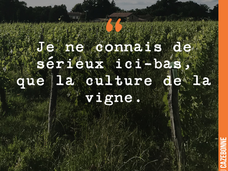 Je ne connais de sérieux ici-bas, que la culture de la vigne.