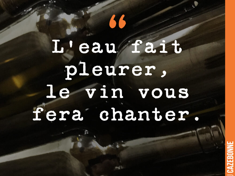 L'eau fait pleurer, le vin vous fera chanter.