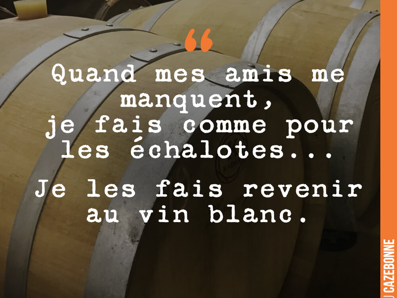 Quand mes amis me manquent, je fais comme pour les échalotes... Je les fais revenir au vin blanc.
