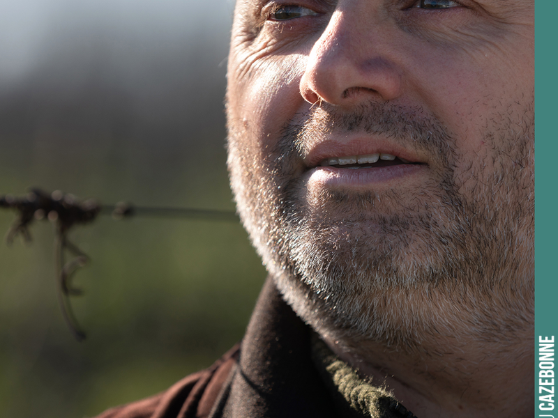 Photograph of David Poutays in our vineyards by Antonin Bonnet.