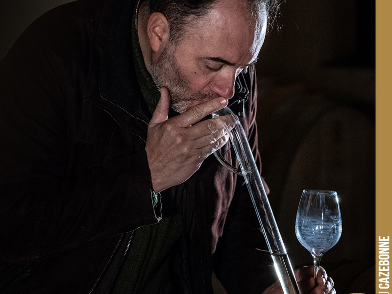 Photo of Antonin Bonnet in our cellar.