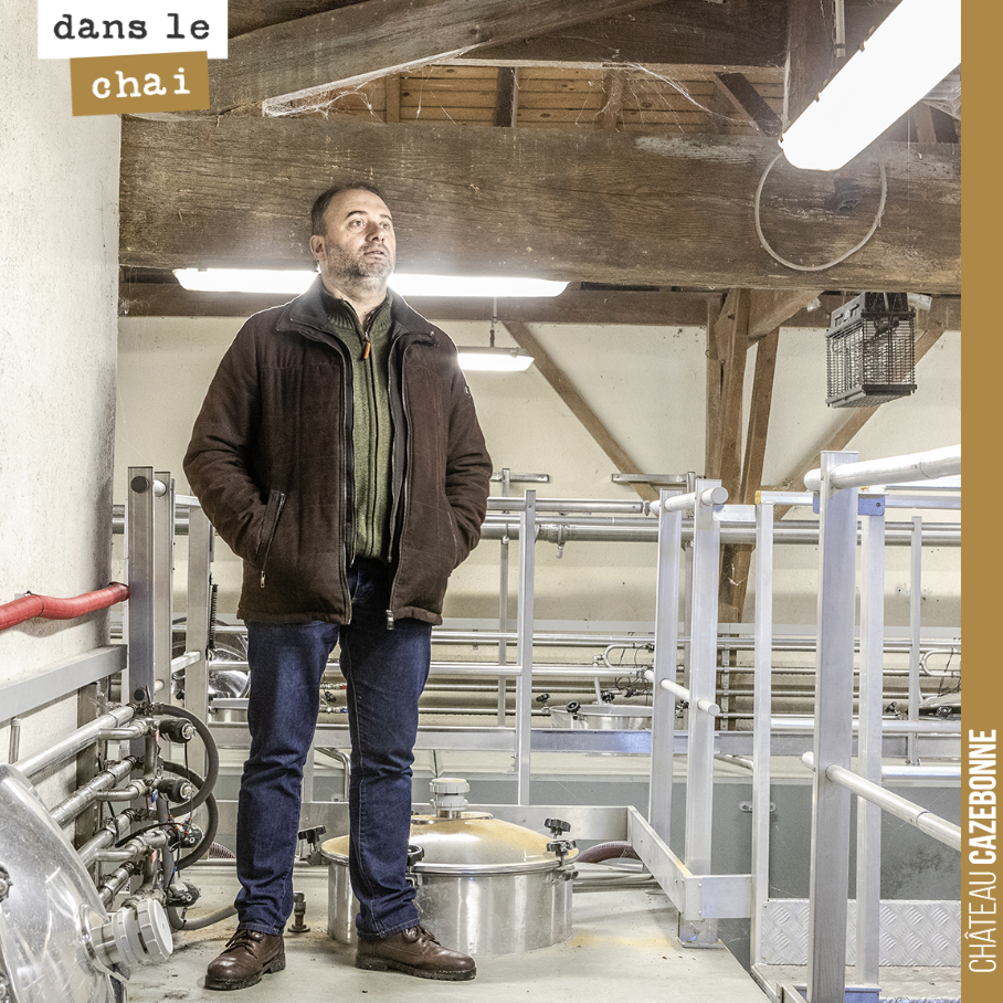 Photo of Antonin Bonnet in our cellar.