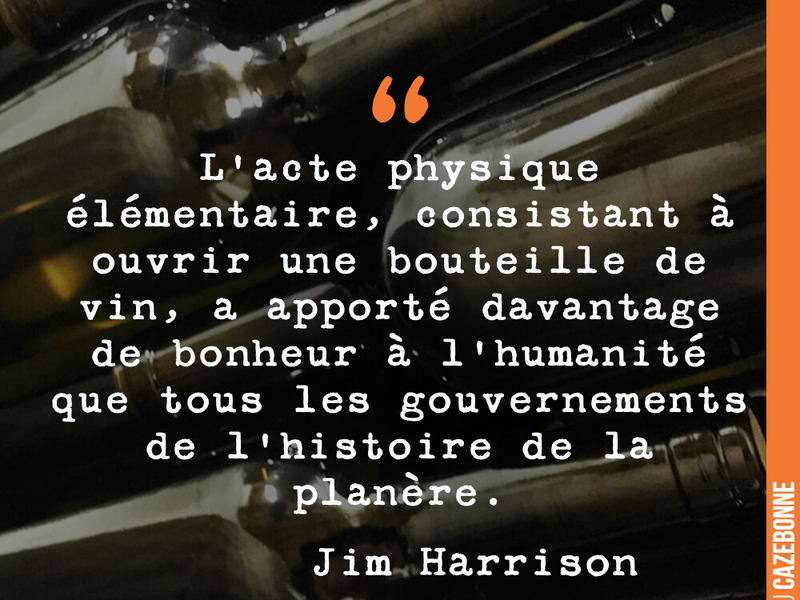 L'acte physique élémentaire, consistant à ouvrir une bouteille de vin, a apporté davantage de bonheur à l'humanité que tous les gouvernements de l'histoire de la planète