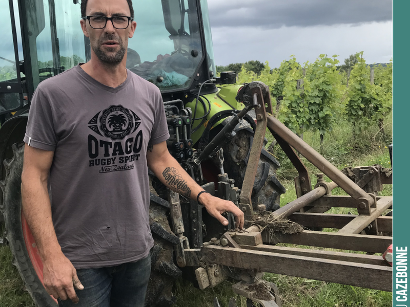 Aurélien at work weeding with Kress finger weeders and clod-breaking discs.