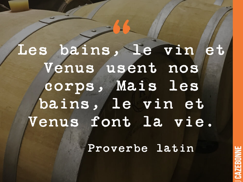 Les bains, le vin et Venus usent nos corps, Mais les bains, le vin et Venus font la vie.