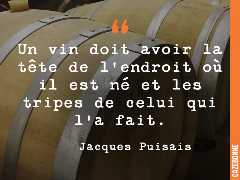 Un vin doit avoir la tête de l'endroit où il est né et les tripes de celui qui l'a fait