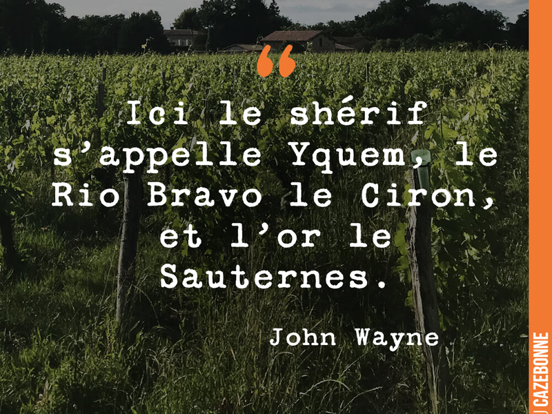 Ici le shérif s'appelle Yquem, le Rio Bravo le Ciron, et l'or le Sauternes.