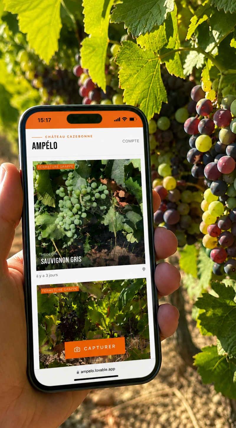 Ampélo app for ampelographic records at Château Cazebonne