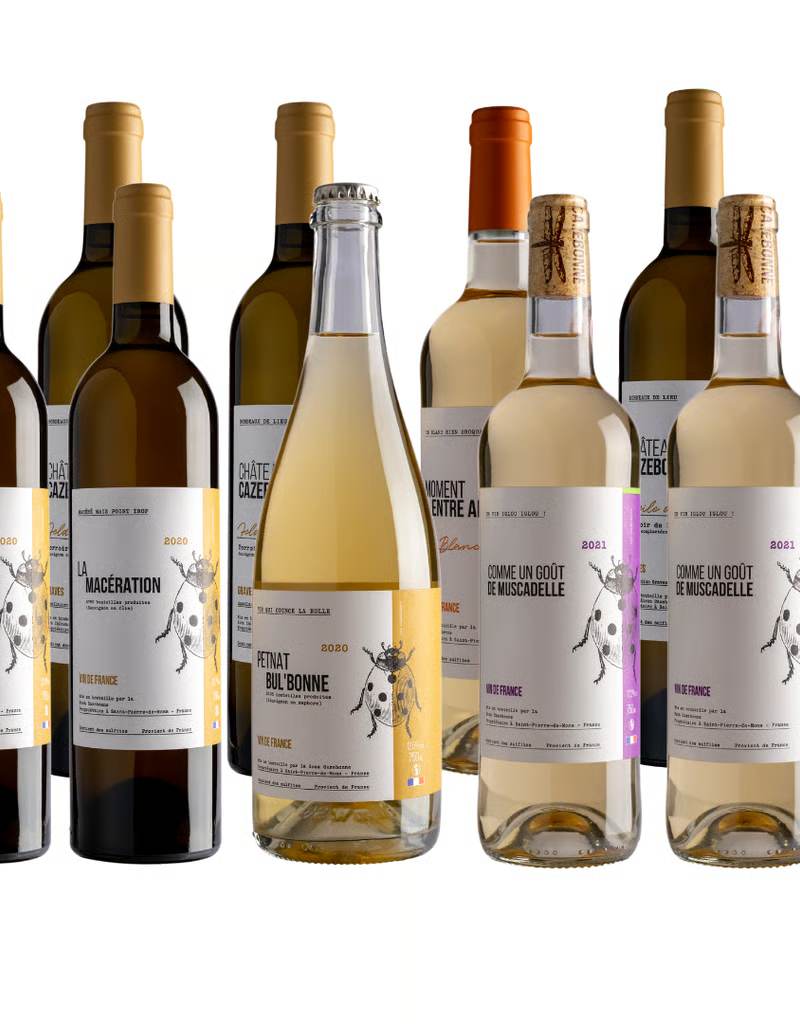 Case of 12 Organic White Wines - Cazebonne Single-Plot Selection